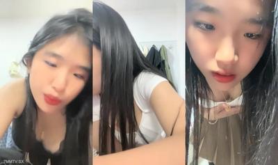 新人！悶騷學生~絲襪肥臀~【小晴有點點乖】扣穴自慰，人如其名，確實屬於乖巧鄰家類型